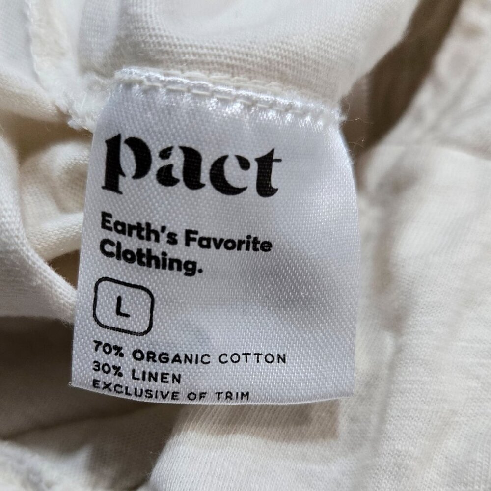 Pact Portside Organic Cotton Linen Cream Wide Leg Sleeveless Jumpsuit Lagenlook - Picture 10 of 12